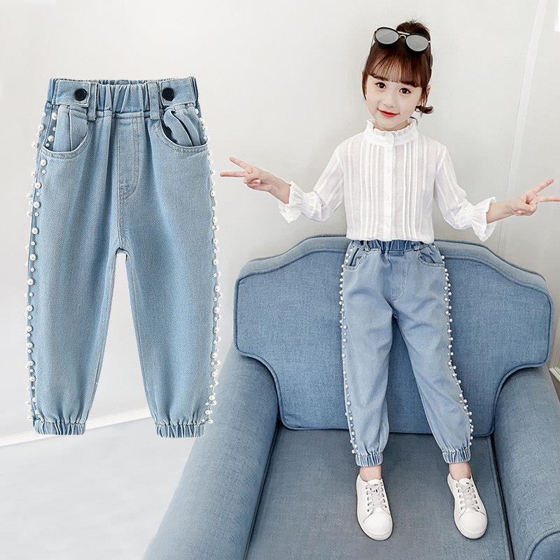 ¡Primavera otoño ! Vaqueros infantiles para niñas, encantadores pantalones de tela vaquera, pantalones vaqueros informales para niñas adolescentes para 4, 6, 8, 10, 12 y 14.: 6