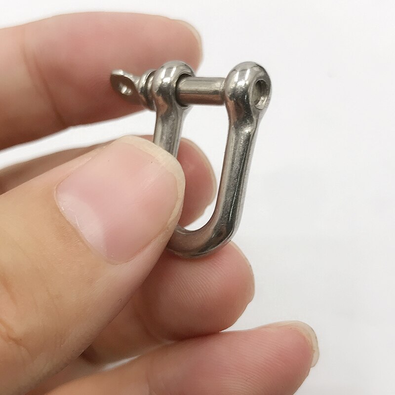 Max load 100kg M4 304 stainless steel D type shackle U type steel buckle chain buckle marine rigging lifting hook buckle