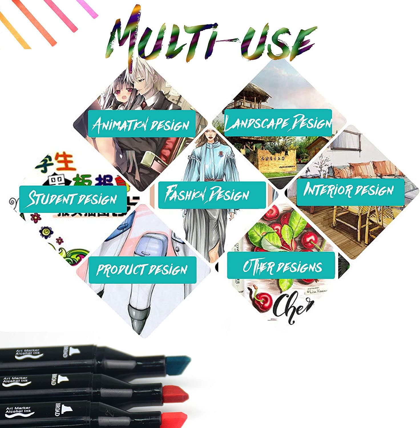 80 Kleuren Dual Tip Art Markers Met Beitel Punt Permanente Marker Voor Schilderen Pennen Studenten Schoolbenodigdheden