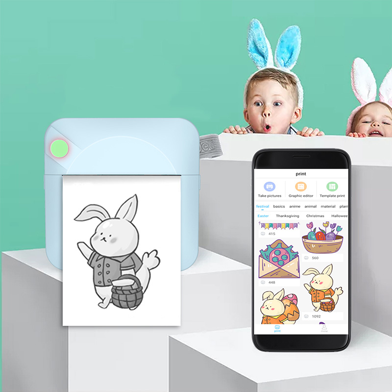 Mini Printer Portable Thermal Printing Machine Bluetooth Mini Photo Picture Label Printer for Android iOS DIY Home Use Printer