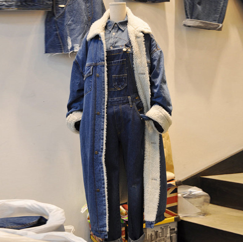 Neue Winter Dicke Lämmer Wolle Grund Denim Jacke Frauen Kabel verlieren Mantel Plus Größe Baumwolle Warme Samt Jeans Lange Oberbekleidung sz56