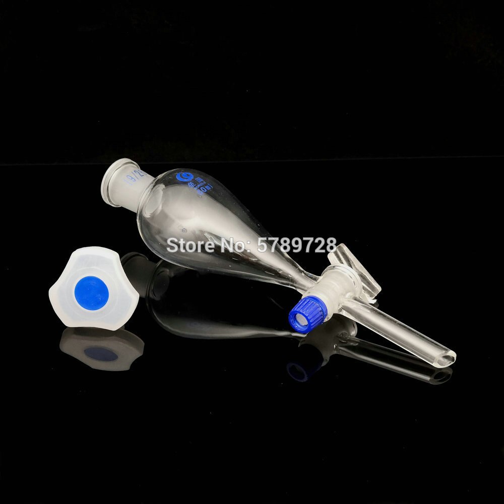 1pcs 60ml to 1000ml Clear Pyriform Separatory Glass Funnel Straight Tube Borosilicate Glass Stopcock Stopper Lab Stationery