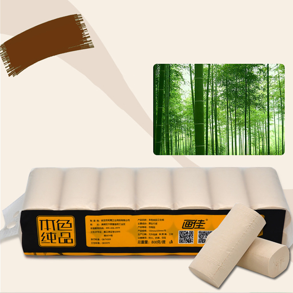 14 Rolls Toilet Replacement Roll Paper Natural Log Toilet Papers Table Kitchen Bathroom Disposable Towel Coreless Tissue #LR3