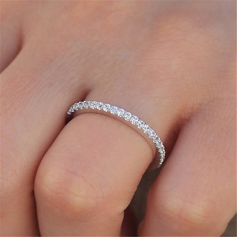 Modyle Heißer Paar Hochzeit Ring für Frauen Einreihige kubisch Zirkon Ring Rose Gold /Gold/Silber Farbe schmuck