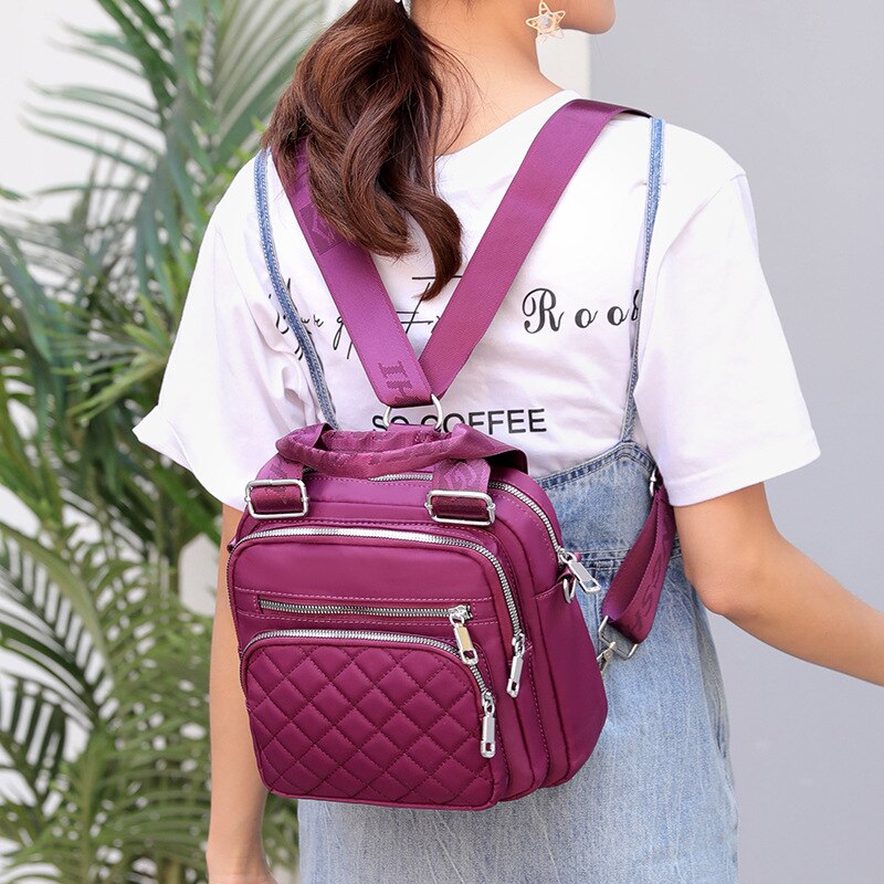 De Vrouwen Tassen Nylon Schoudertas Multifunctionele Schouder Messenger Handtas Mode Canvas Tas