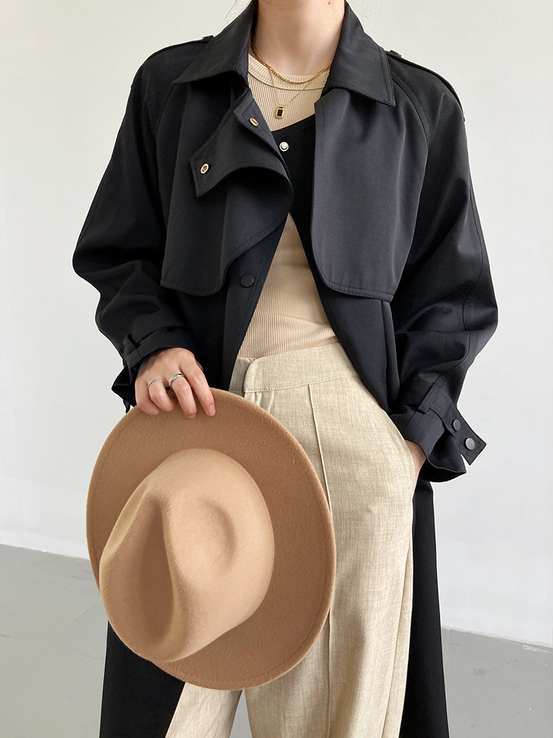 2022 En Najaar Vrouwen Mid-Length Trenchcoat Dunne Taille Modieuze Temperament Jas