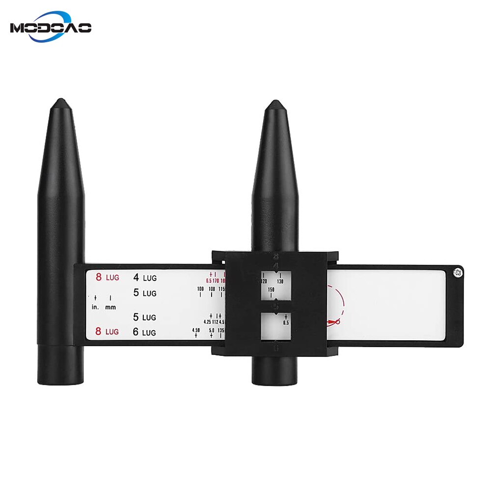 Car Wheel Rim Bolt Pattern Sliding Measuring Gauge Tool PCD Ruler 4 5 6 8 Lug Pattern Measuring Tool Carros Exterior Automobile