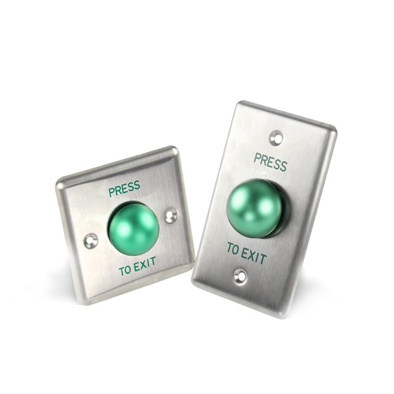 Stainless Steel Door Release Button Push Button with Big Green Button for door access control system