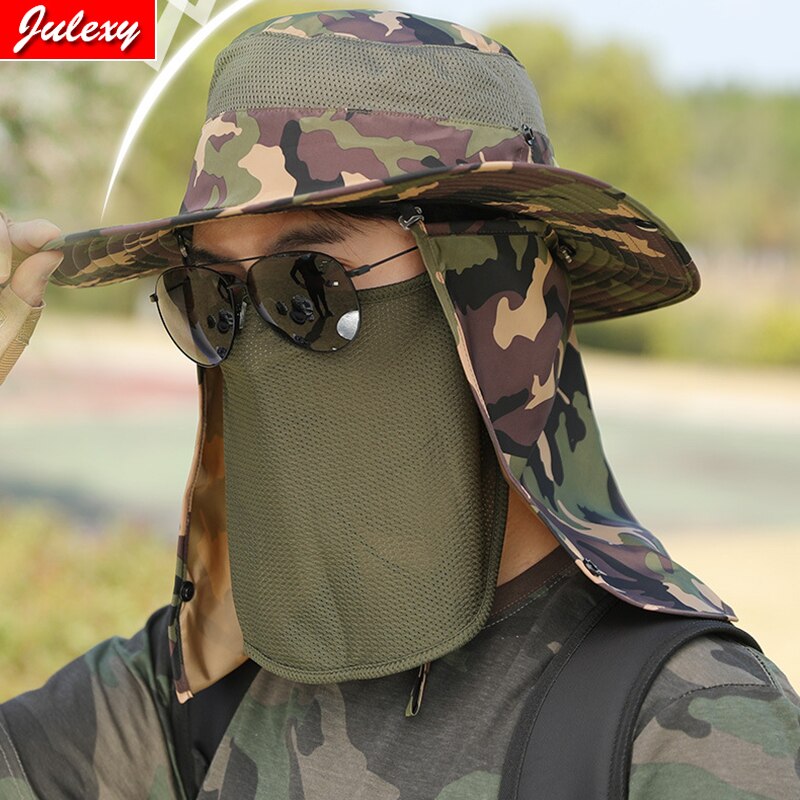 Mode Visser Hoed Heren Zomer Zonnehoed Zonnehoed Emmer Hoed Outdoor Ademend Mannelijke Vissen Hoed Gorras: Army Green