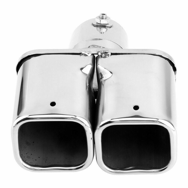 Car Universal 6m Stainless Steel Rear Dual Outlet Exhaust Pipe Muffler Tail Throat Muffler Tip Pipe