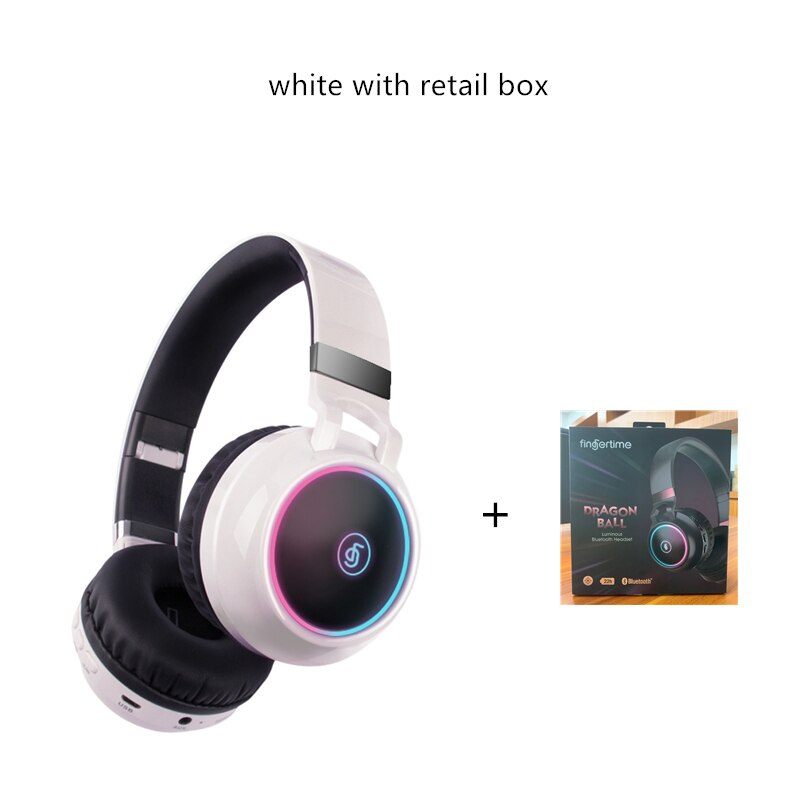 GEWEI Bluetooth 5.0 Headphones - Foldable Wireless HiFi Stereo Headset with Mic, TF Card Support: white with box