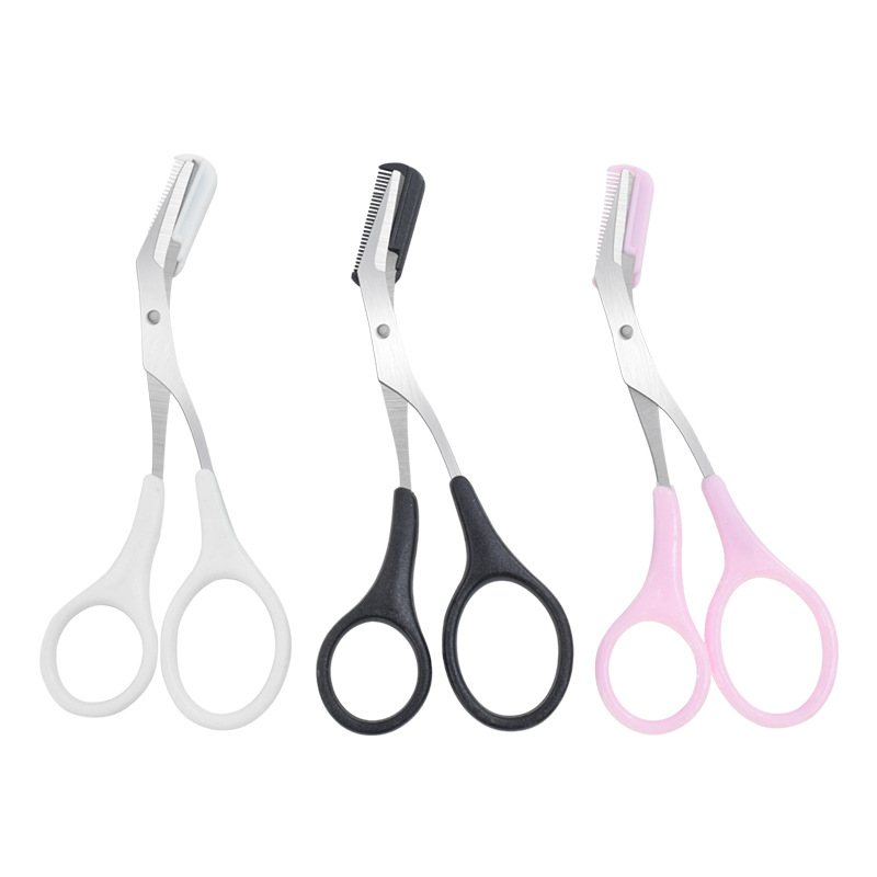 Recortador de cejas seguro, herramientas de maquillaje, tijeras de cejas de acero inoxidable con peine, afeitadora para depilación, herramientas de maquillaje para dar forma a las cejas