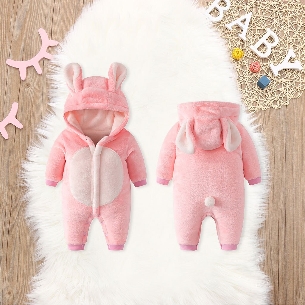 SAGACE Winter Kwaii Born Baby Kids Boy Girl Infant Romper Jumpsuit Warm Cotton Romper Jumpsuit Outfits Infant Girl Sets