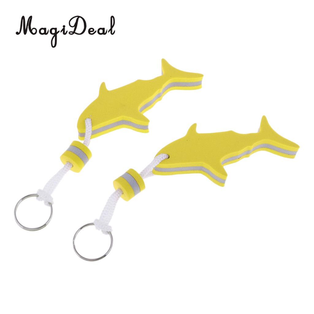 MagiDeal 2 Pezzi Marine A Forma di Squalo EVA Galleggiante Portachiavi Portachiavi Chiave di Acqua Galleggiante per Radting Surf Accessori Barca A Remi: Yellow