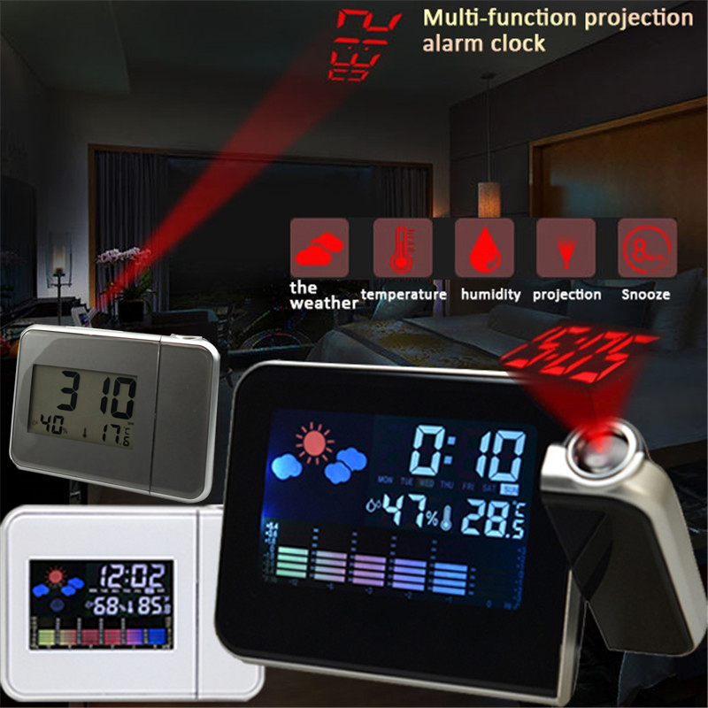 Spiegel Wecker LED Digital Anzeige Elektronische Zeit Temperatur Kalender Tisch Wecker USB Ladung Schüler Schreibtisch Uhren