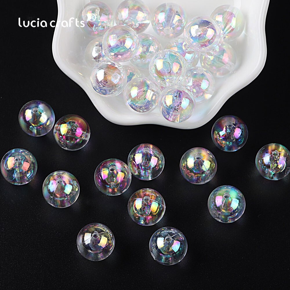 4-12mm AB Color Transparent Imitation Pearl Bead ABS Clear Loose Round Spacer Bead DIY Bracelet Material Jewelry Making E1222: C1 / 4mm 1000pcs