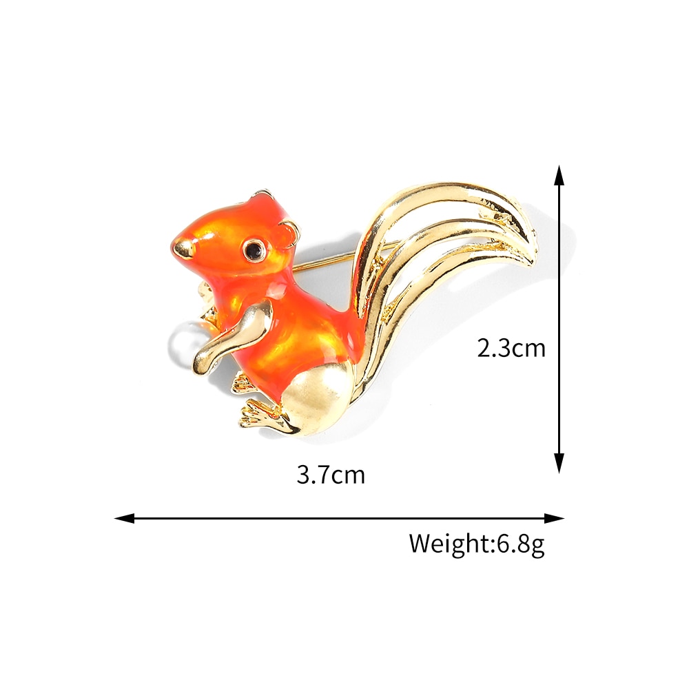 WYBU Cute Squirrel Puppy Brooch For Boy Girls Animal Brooch Pin For Friend Gold Plated Mouse Admiral General Broche Jewelry