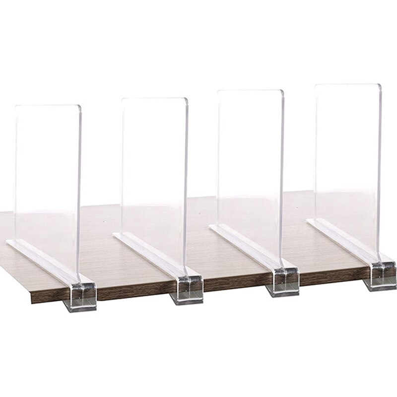 AT69 -4 pièces diviseurs d'étagère, parfait pour les placards armoires de chambre à coucher de cuisine séparateurs de rayonnage pour organiser des vêtements, des livres