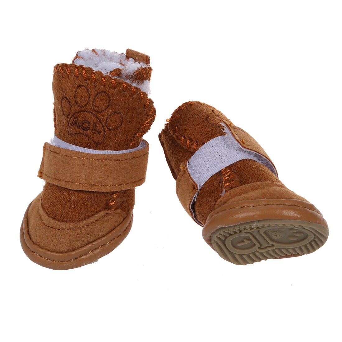 MACH Dog Pet Sapatos de Neve Botas de Inverno Quente Botas de Protecção Conjunto de 4 Tamanho Café 1