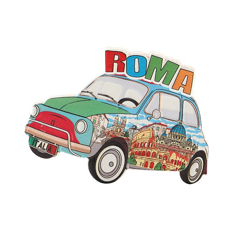 Imán de decoración para nevera, recuerdo turístico mundial, artesanía de resina, Roma, Sicily, Italia, pegatina de imanes para nevera, decoración para viajes al país