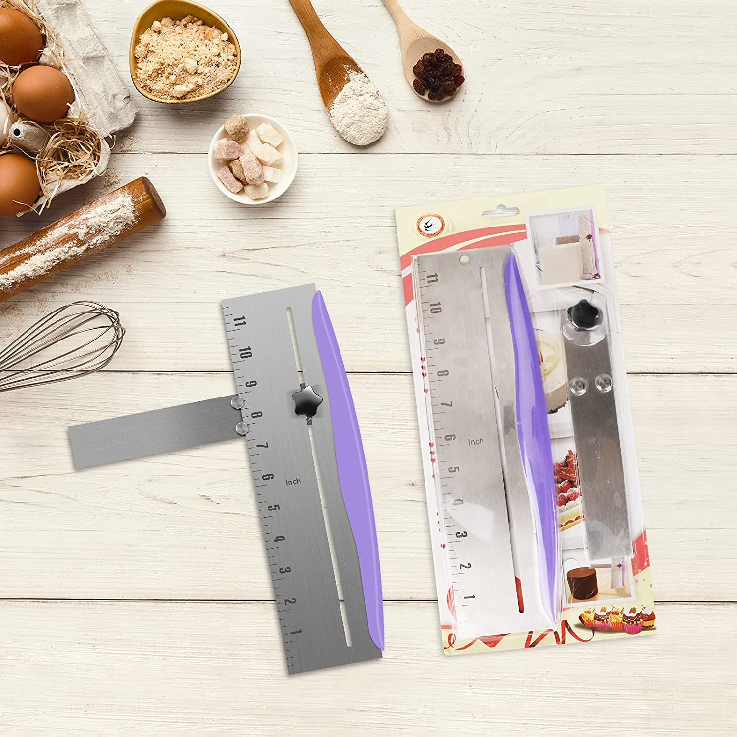 Adjustable Stainless Steel Cake Scraper Metal Cake Edge Smoother Cake Icing Frosting Smoother For Baking Cake Decorating Tools