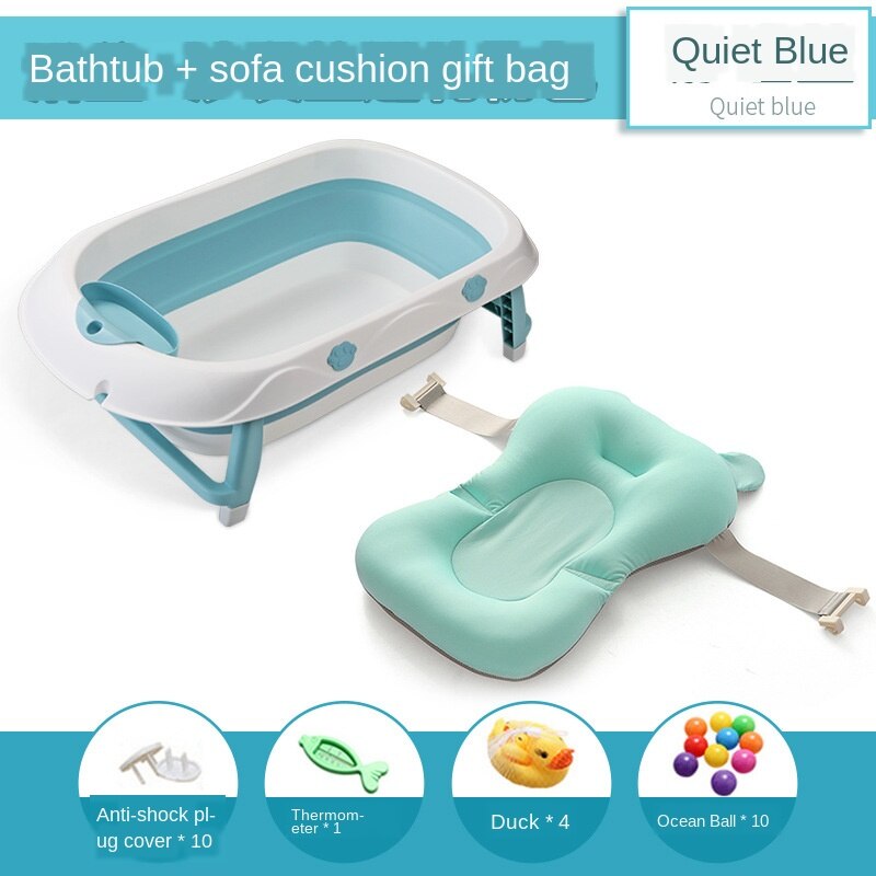 Folding Bath Tub Children Bath Bucket Baby Bathtub Bath Barrel Bathtub Newborn Bathtub: Blue C