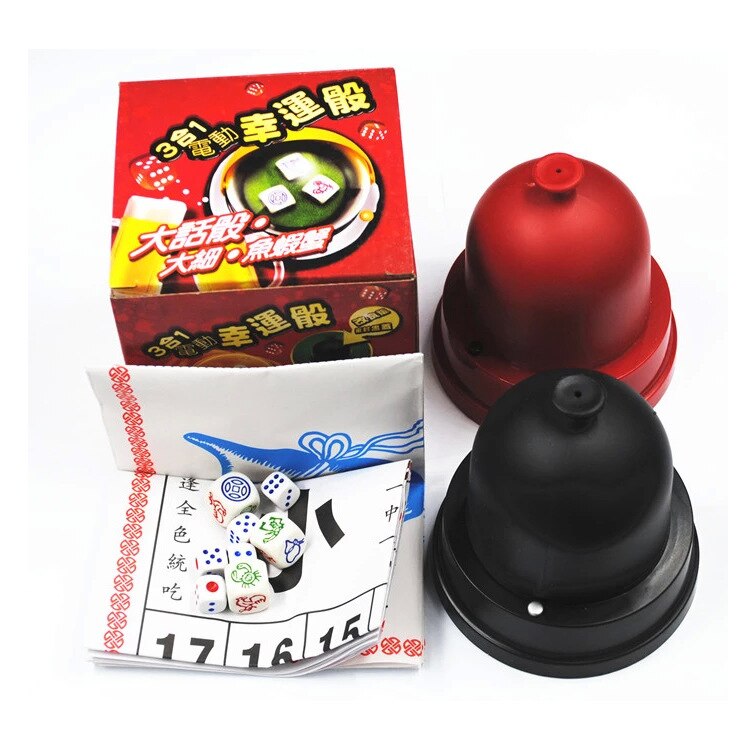 Tamis de divertissement automatique, 3 en 1, dés électriques, tasse à rouleau, avec taille de poisson, crevettes, crabe, dessin, fournitures KTV