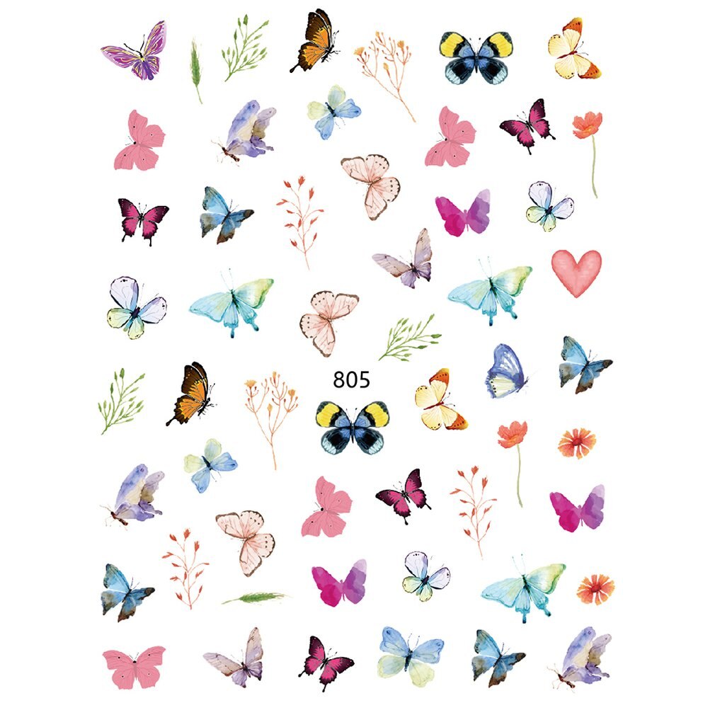 Nail Vlinder Sticker 3D Stickers Leuke Vlinder Nail Stickers Waterdicht Verfraai Nails Diy Template Creatieve Stickers: Y91