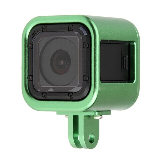 Funda Carcasa protectora de aluminio CNC para GoPro Hero 4/5, accesorios de Cámara de Acción de deporte: Color verde