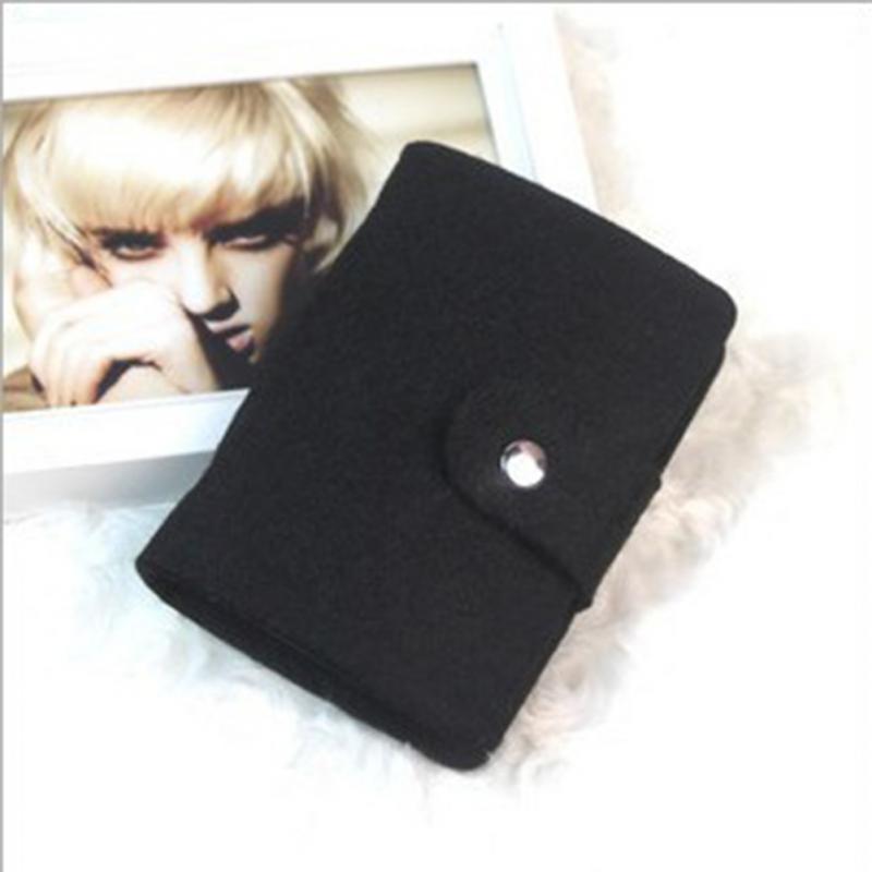 24 Bits Useful Business Credit Card Holder PU Leather Buckle Cards Holders Organizer Manager For Women: Black