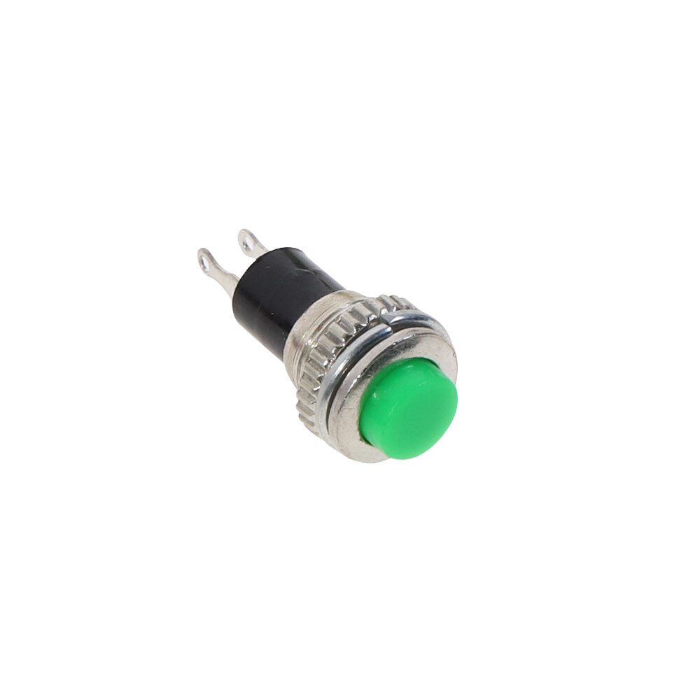 10pcs White Red Green Blue Black Yellow Panel mount 10mm Momentary OFF-(ON) Push button Switch Lower Screw Thread: green