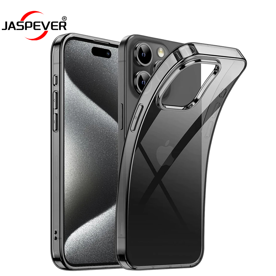 Funda suave de silicona negra transparente para iPhone 15 Pro Max funda ultrafina para iPhone 14 13 12 Mini 11 Pro XS Max X XR SE 7 8