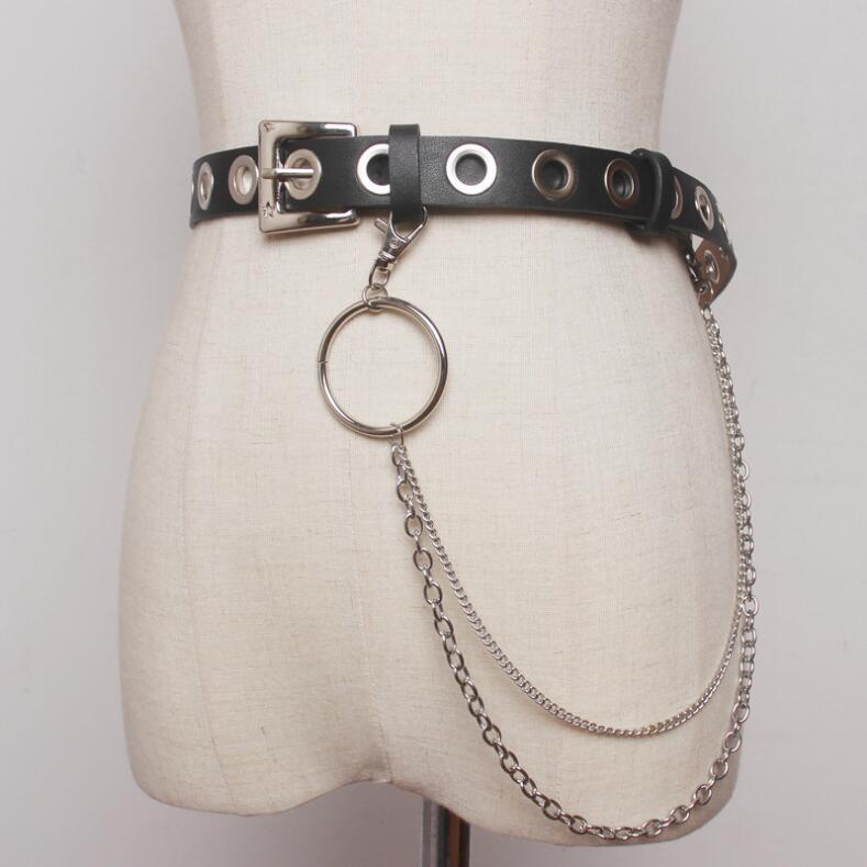 Nowa mała torebka na łańcuszku paski dla kobiet jean punk srebrna szpilka pasek z klamrą pasek na ramię torba etui na telefon saszetki na pas gnida rurkowy dziewczyna: styl 5 czarny kolor