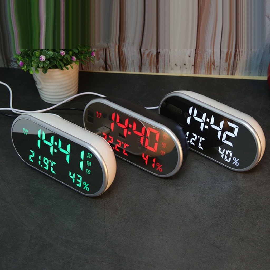 Day Clock Digital Clock LED Alarm Clock Calendar Thermometer Thermometer Weather Station USB Power Supply