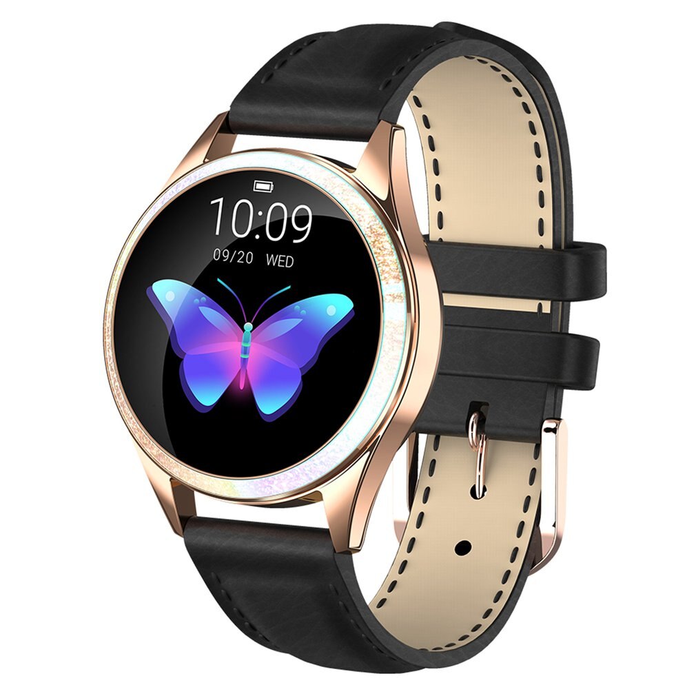 KW20 Smart Watch Women IP68 Waterproof Heart Rate Monitoring For Android IOS Fitness Bracelet Smartwatch: Gold Steel band