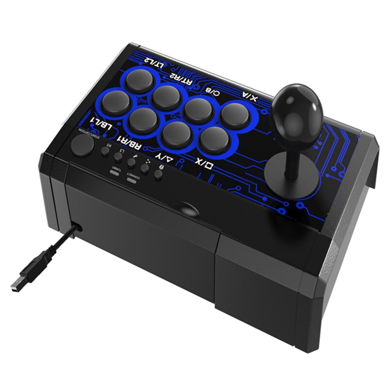 7-In-1 Arcade Fighting Wired Rocker Game Console Game Handle for Switch / PS4 / PS3 / / PC / Tp4-1886