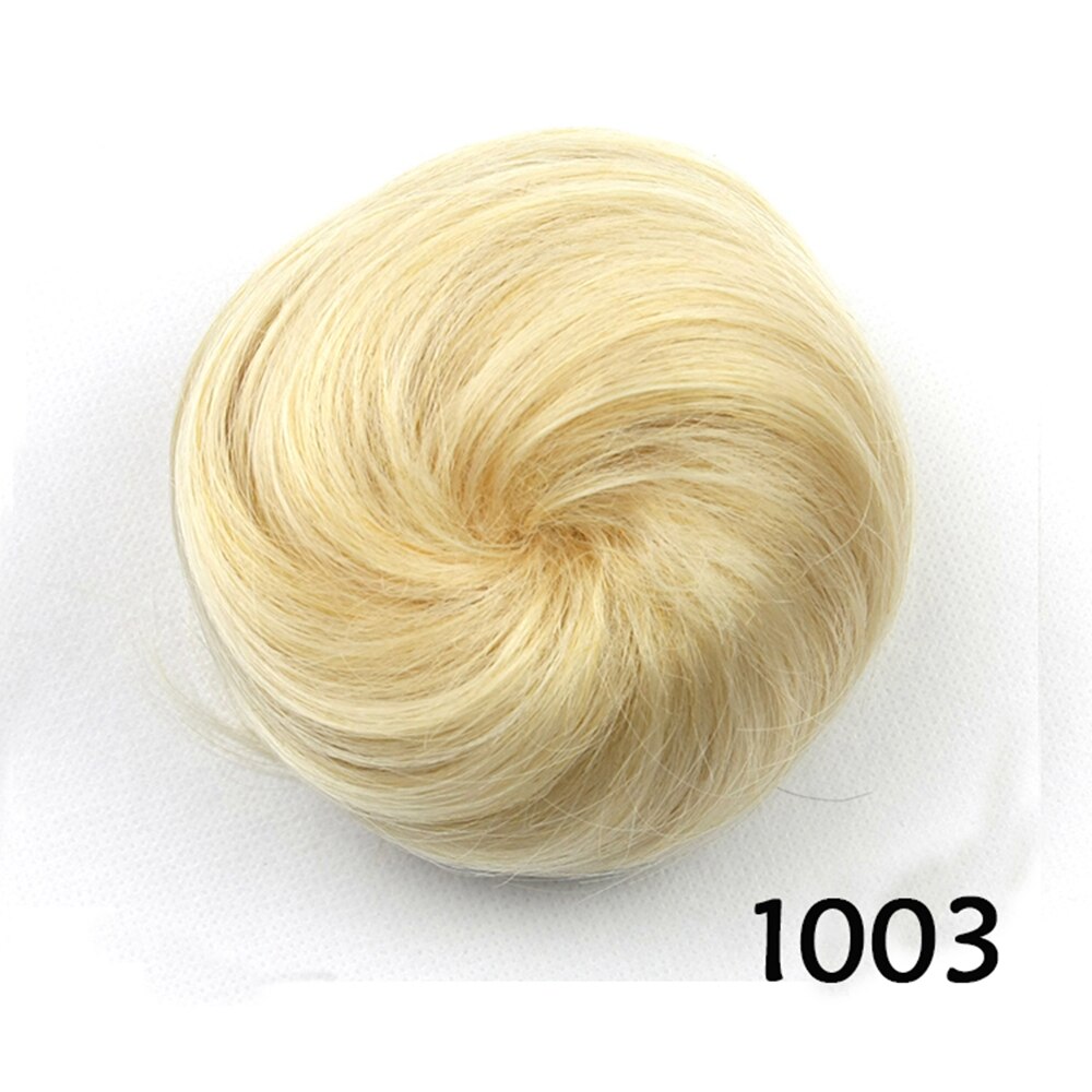 Soowee 8 farger syntetisk hår brunt blondt hår gummibånd smultring chignon hår bolle hår rullehodeplagg for kvinner