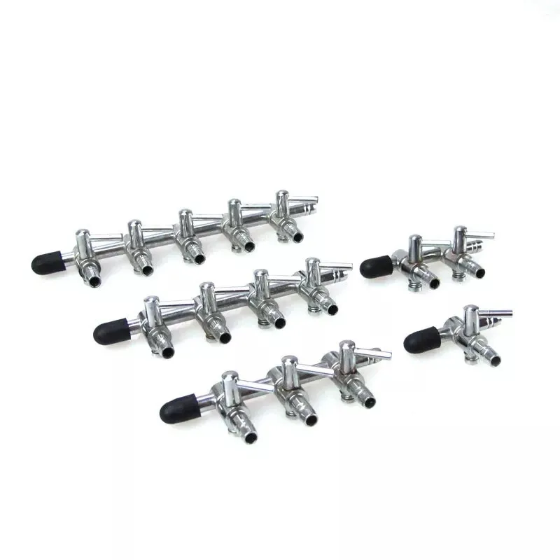 1-8 Way Stainless Steel Air Splitter Valve Aquarium Air Pump Flow Splitter Distributor Pump Valve Tap Lever Control Switch Valve