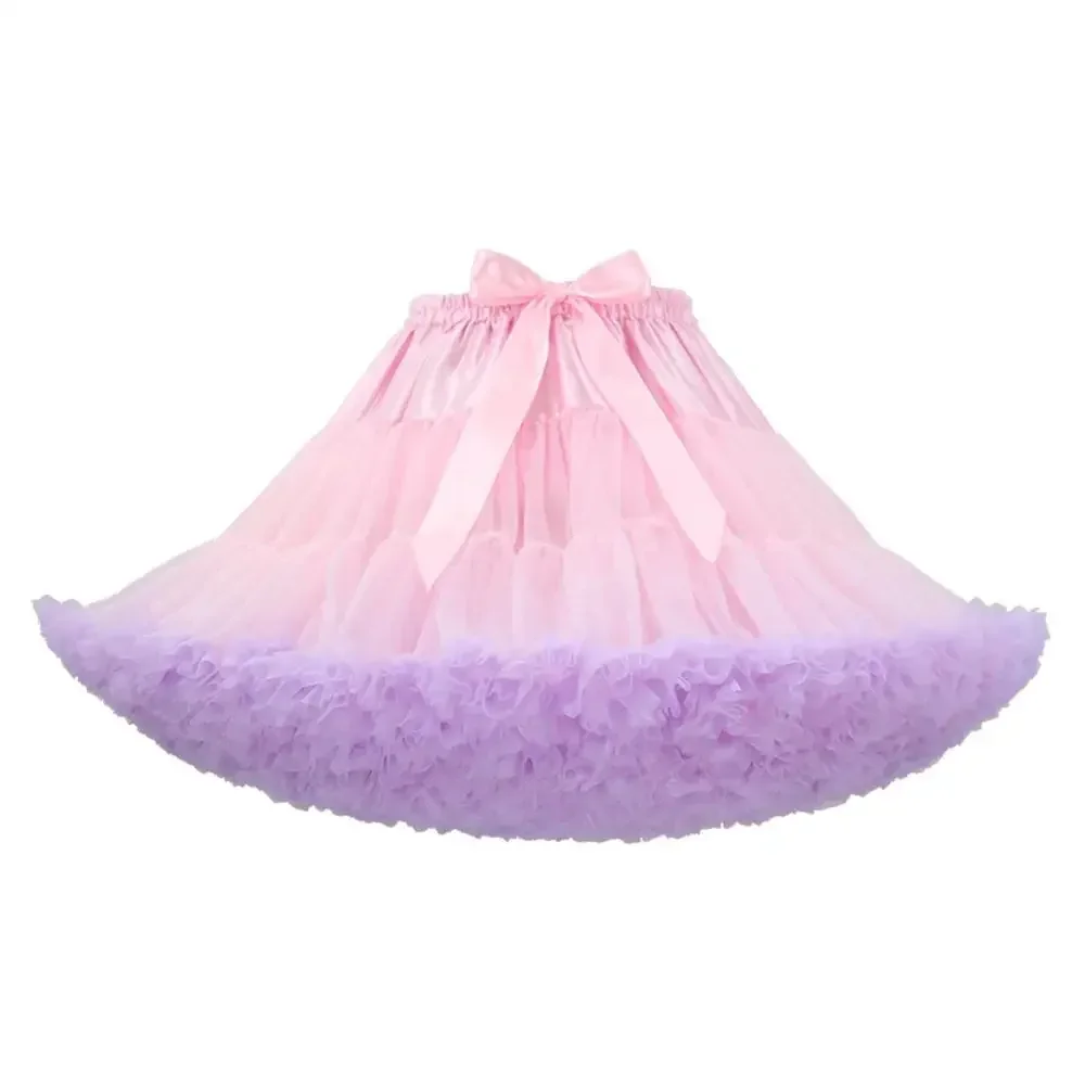 Ekstra langt dameskjørt med mer farget tyll, puffy rosa, bryllup, brudekjole, underskjørt, tutu: Beige