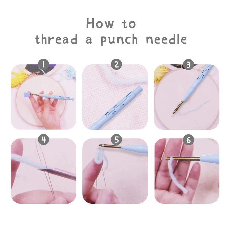 punch needle embroidery kits Flower Pattern Simple Craft Easy for adult beginners yarn painting punch needle Diy Set