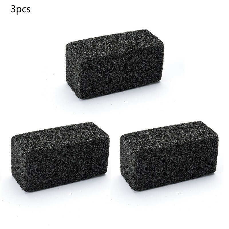 BBQ Grill Cleaning Brick Block Barbecue Cleaning Stone BBQ Racks Stains Grease Cleaner BBQ Tools Kitchen Decorates Gadgets 2pcs: black 3pcs