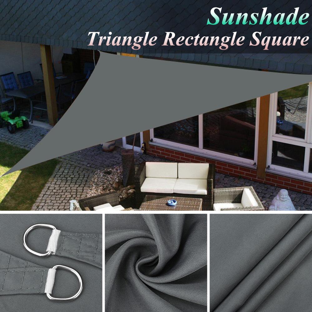 Imperméable Anti-UV soleil ombre voile canopée voiles auvents abri Durable Triangle Rectangle carré pour jardin de cour avec des cordes