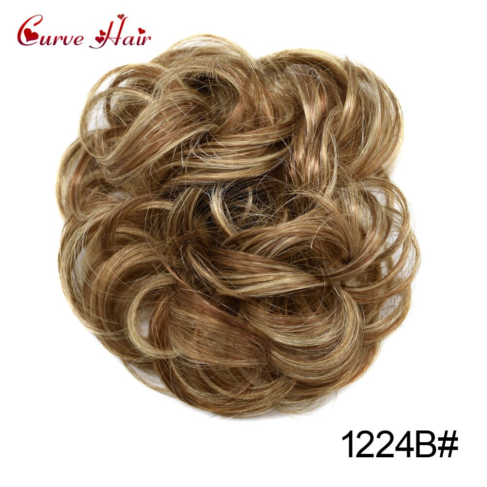 Chignon-peluca rizada de fibra sintética para niña y mujer, Potnytail, moño para el pelo, varios colores