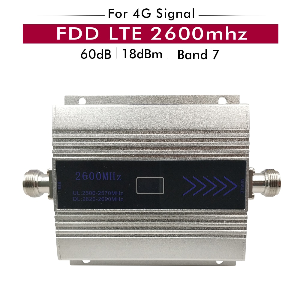 Amplificador móvel celular do sinal do repetidor 4g lte 2600 da rede 4g do sinal do telefone celular do impulsionador fdd lte 2600mhz (faixa de lte 7)