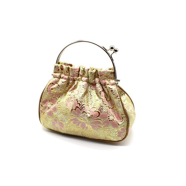 Alasir Damask Wallet Ladies Clip Silk Bag Chinese Style Cheongsam Handbags Women Evening Clutches Handmade Vintage Bucket Bag: dark yellow2