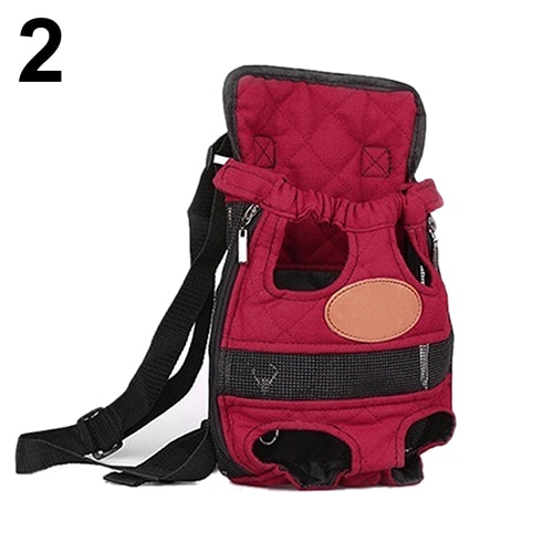 Justerbar åndbar hundehvalp hovedben ud bærer lærred rygsæk udendørs rejsetaske hundebærere & tasker: Rød / S