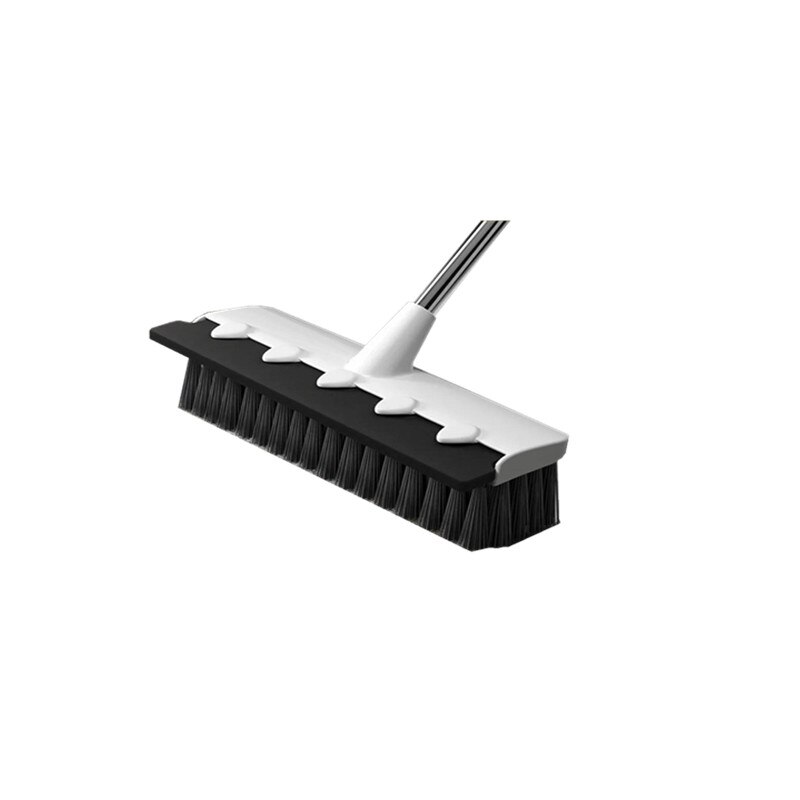 Brosse de nettoyage de sol 2 en 1, brosse à récurer de piscine, essuie-glace de salle de bains, raclette de fenêtre à poils rigides, balai magique, brosse de nettoyage de sol de baignoire et de carrelage: White