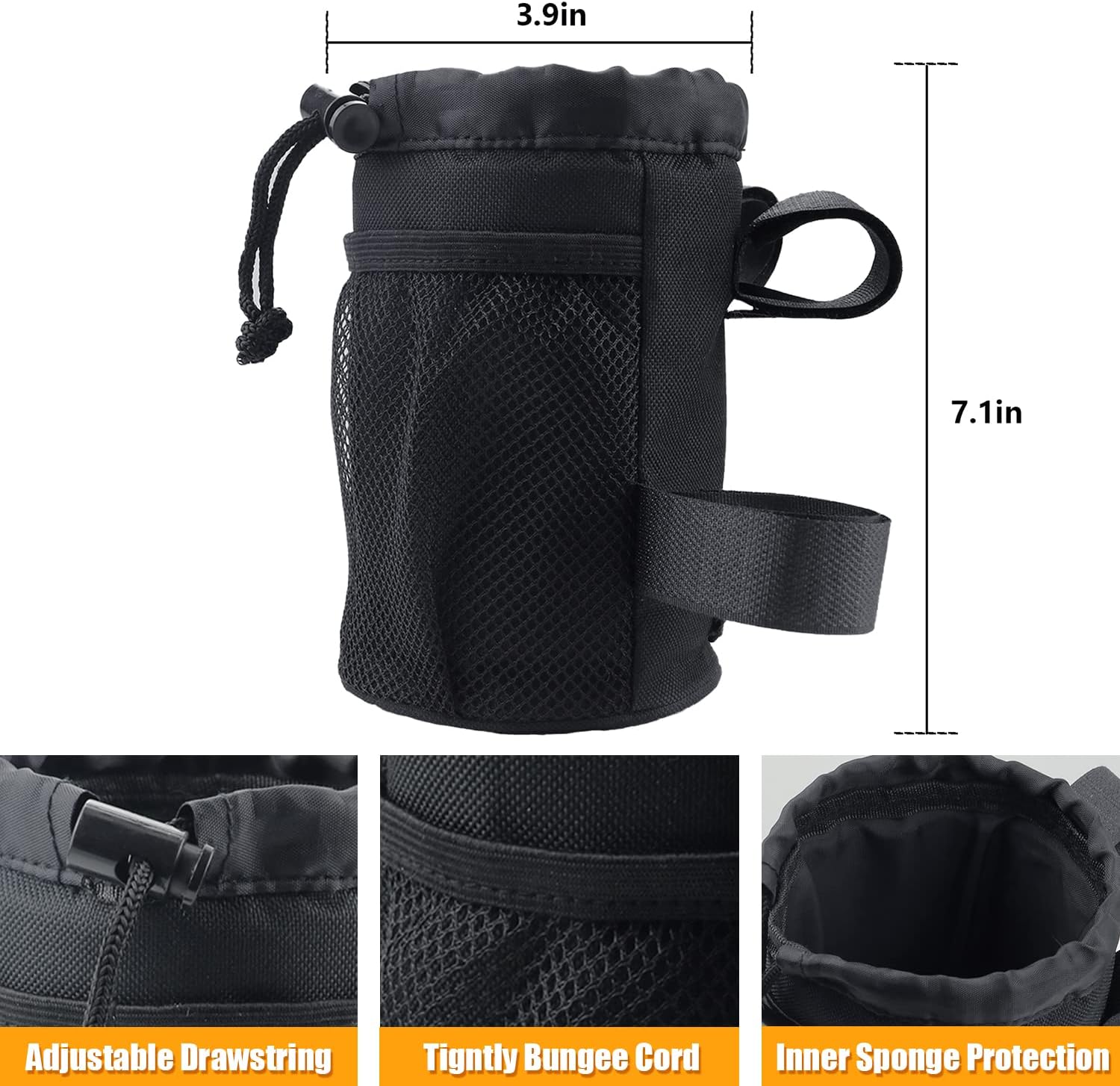 2in1 Fietsstuur Telefoonhouder Fiets Waterfleshouder Mesh Pocket Universal Fit Mountain Road e-Bike Kinderfiets Rolstoel