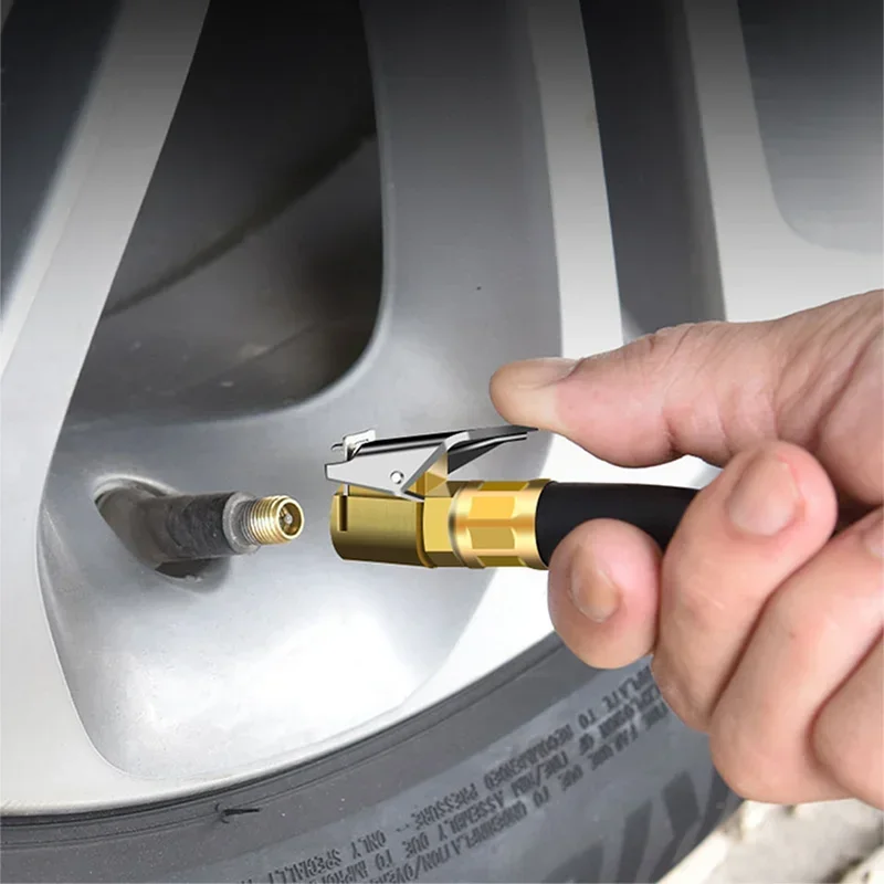 Reifendruckmesser 220 psi Luftdruckmesser Auto Reifendrucküberwachung Reifenfüller mit flexiblem Schlauch für Auto, LKW, Motorrad