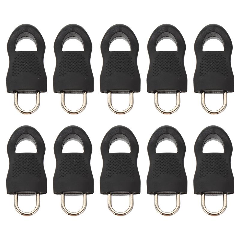 10 Uds cremallera fijadores cremallera de cuerpo de cremallera desmontable Pull Tab bolsa equipaje DIY Accesorios: black size5